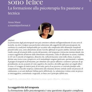 Penso con te, dunque sono felice: la formazione alla psicoterapia tra passione e tecnica