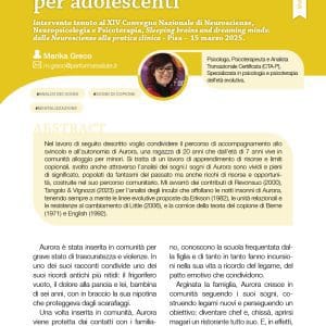 Lavorare con i sogni in comunità terapeutica per adolescenti